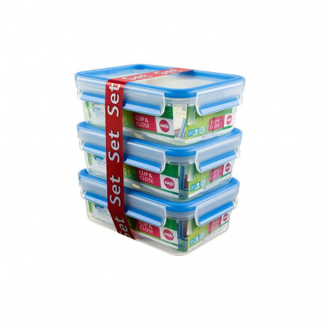 Emsa säilituskarp CLIP & CLOSE 3-osaline komplekt 1l