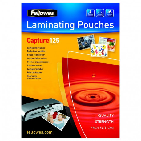 "Fellowes Laminierfolie glänzend A6 125 Mikron 100er Pack"