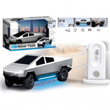 Futuristic R/C car with a charging station