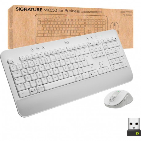 Logitech Signature K650 Combo for Business (white, DE layout, plunger, Logi Bolt, Bluetooth, for Win