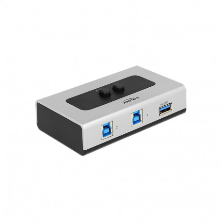 2 Port USB 3.0 lüliti manuaalne kahesuunaline, hall/must