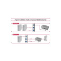 DeLOCK 2 Port USB 3.0 Switch, USB Switch grey/black, manual, bidirectional