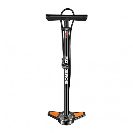 Rockbros GP6532B Floor Pump with Pressure Gauge - Black and Orange