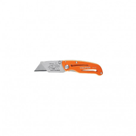 Truper folding knife with aluminum and stainless steel body, 150mm, includes 5 spare blades