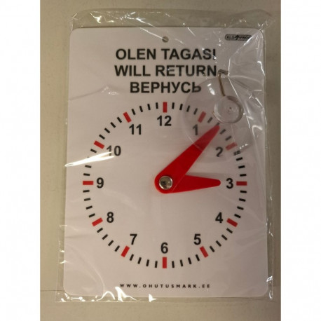 Pausikell "OLEN TAGASI" kolmes keeles (eesti-vene-inglise), punased seierid 100x135 / koos iminapaga