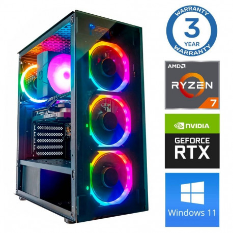 INTOP Ryzen 7 5700X 32GB 1TB SSD M.2 NVME RTX5060Ti 8GB WIN11