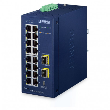 PLANET tööstuslik hallatav lüliti IGS-4215-16T2S-U 16-port