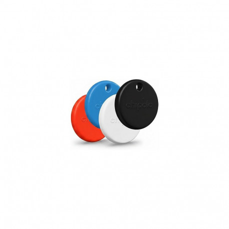"Chipolo POP 4 Pack - Tracking tag compatible with Apple Find My on iPhone (Black, Red, White, Blue)