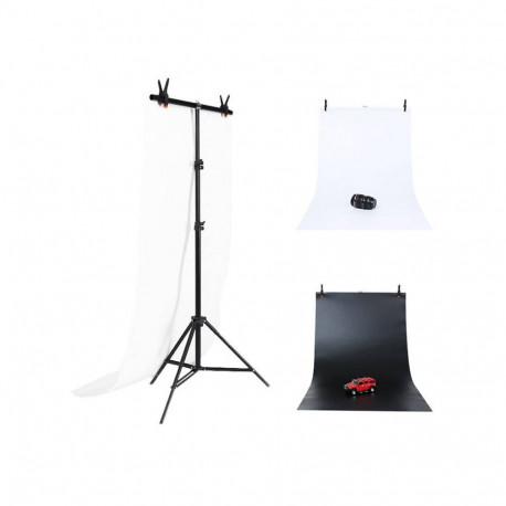 Photo Studio Equipment - Puluz DCA0976 Background Support Stand 70-200cm Black/White