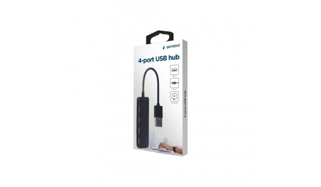 Gembird USB-jagaja 4-port, must