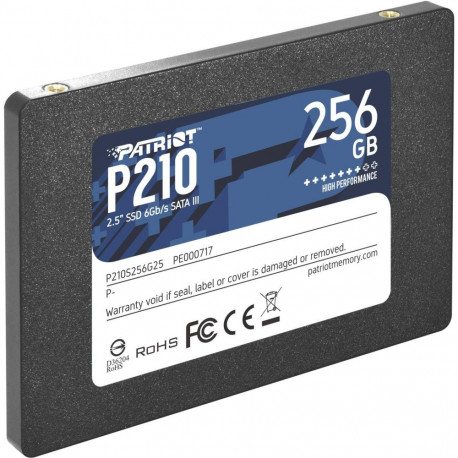 SSD|PATRIOT|P210|256GB|Write speed 400 MBytes/sec|Read speed 500 MBytes/sec|2,5"|TBW 120 TB|P210S256