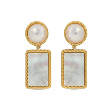 Naiste Kõrvarõngad Majorica 17788.01.1.E00.906.1 Kuldne Valge