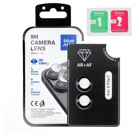 Tempered Glass Camera Lens Protector for Samsung FLIP 7 Blue Star Easy Install black