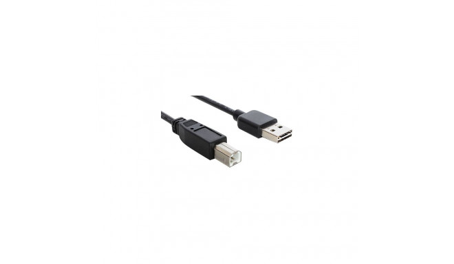 EASY-USB USB 2.0 kaabel USB-A pistik > USB-B pistik ümberpööratav 2m, must