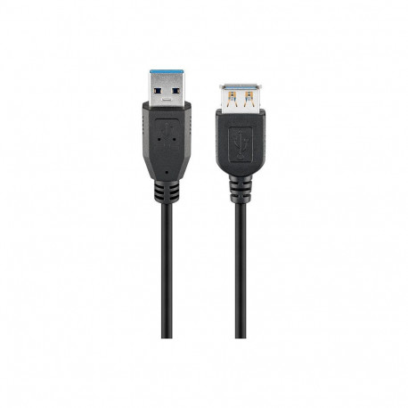 "Goobay 3m USB 3.0 SuperSpeed Verlängerungskabel, Schwarz [USB 3.0-Stecker (Typ A) > USB 3.0-Buchse 
