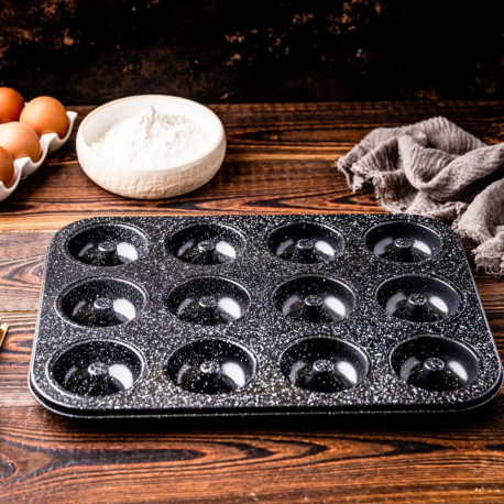 Klausberg muffinite küpsetusvorm kb-7841 metallist mittenakkuva kattega 12-le 35x26,5cm, must