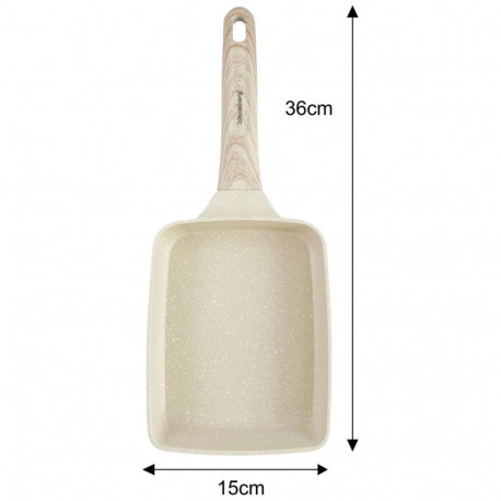 Klausberg ristkülikukujuline mittenakkuva kattega pann KB-7815 36x15x4cm puidulaadse käepidemega, be