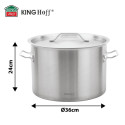 Kinghoff pott KH-2024 roostevaba teras 36cm 24l