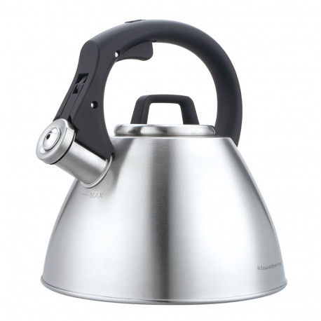 Czajnik stalowy 2,5 l z gwizdkiem i uchwytem soft-touch, klausberg kb-7951