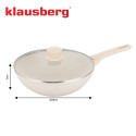 Klausberg vokkpann 28cm, beež marmormustriga