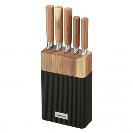 Klausberg noakomplekt KB-7981 6-osaline akaatsiapuidust plokiga, roostevabast terasest
