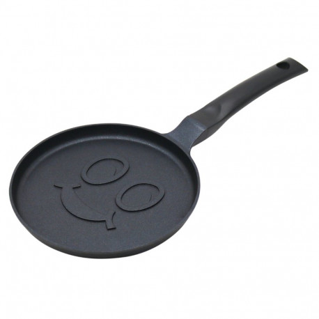 Klausberg pannkookide pann KB-7971 naeratava näoga alumiiniumist mittenakkuva kattega 18cm, must