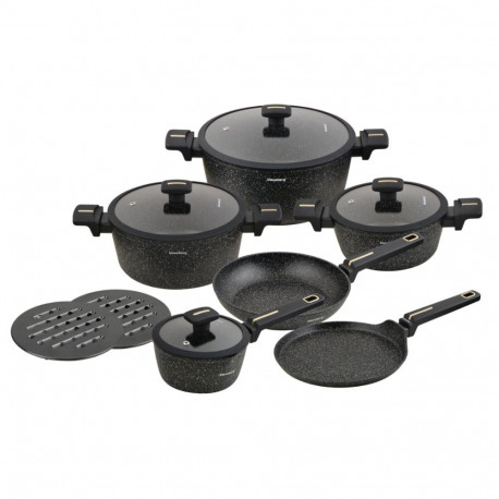 Klausberg potikomplekt KB-7966 12-osaline valualumiiniumist nakkumatu marmorkattega induktsioonile, 