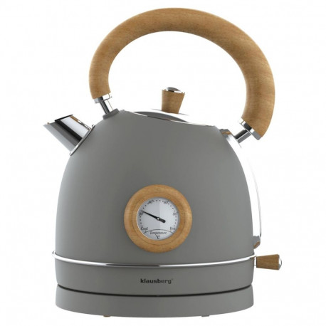 Klausberg elektriline veekeetja KB-9009 termomeetriga roostevabast terasest 1.8l 1850-2200W, hall pu