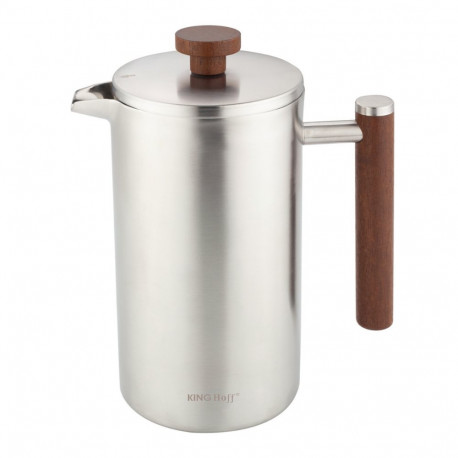 Zaparzacz, french press, 1l, podwójne ścianki, drewniany uchwyt