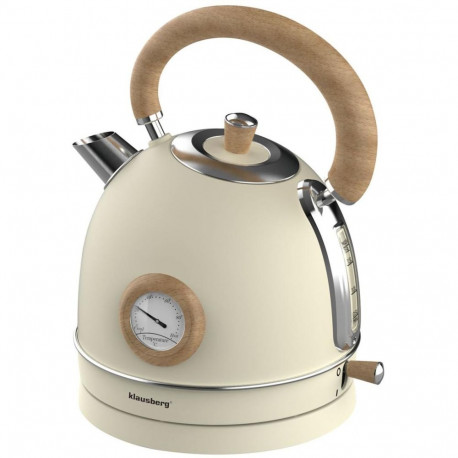Klausberg veekeetja KB-7906 termomeetriga roostevabast terasest puidust detailidega 1,8l 1850-2200W,