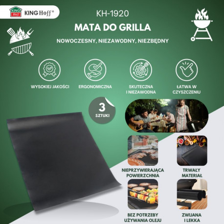 Kinghoff grillmatt kh-1920 komplekt 3tk 40x33cm