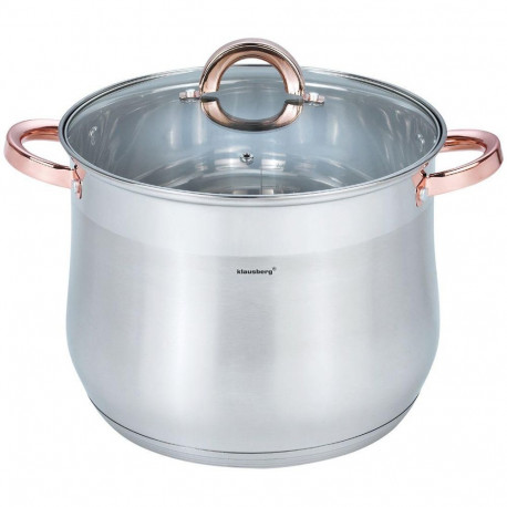 Garnek stalowy z pokrywą, 10.7l, śr.2cm, klausberg, kb-7794