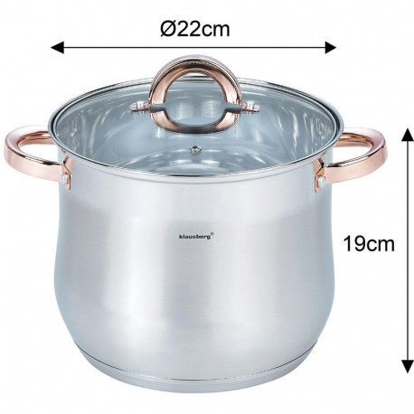 Klausberg terasest pott kaanega KB-7792 7,0l 22cm