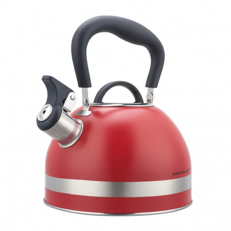 Czajnik z gwizdkiem, 1.8l, stali nierdzewnej, czerwony, kinghoff, kh-1853