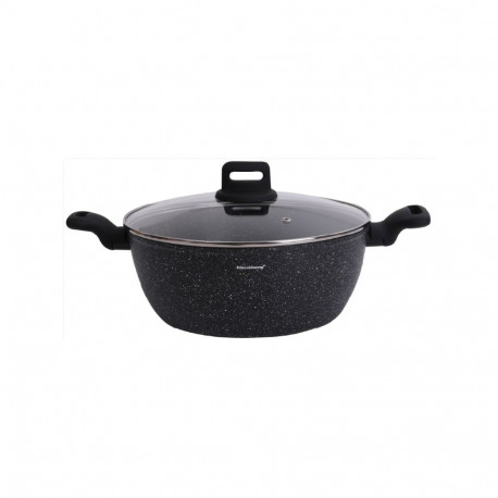 Klausberg pott 28cm 5,71l, must marmormustriga