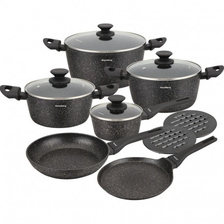 Klausberg pottide komplekt 12-osaline marmor-nakkumisvastase kattega