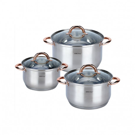 Zestaw garnkow, 6 elementow, kolor różowego złota kinghoff