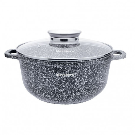 Klausberg pott kaanega 24cm 4,5l alumiiniumist marmorkattega, hall