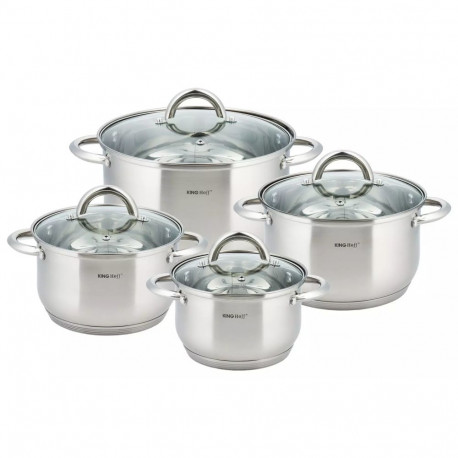 Zestaw garnków 8 elementów, stal, śr.16,18,20,24cm kinghoff
