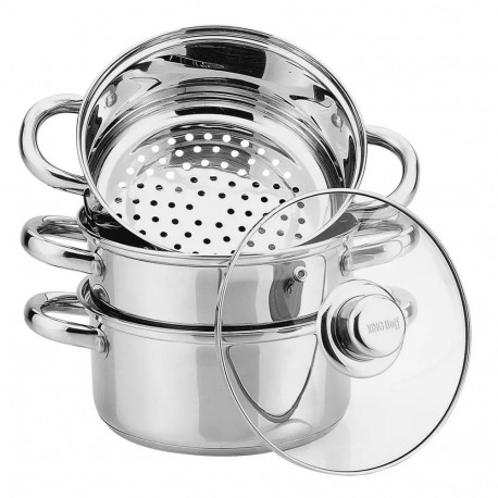 Garnek do gotowania na parze, stal zestaw 4 elementy śr.18cm 2,5l kinghoff