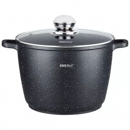 Garnek z powłoka marmurkową, śr.24cm 6,2l czarny kinghoff