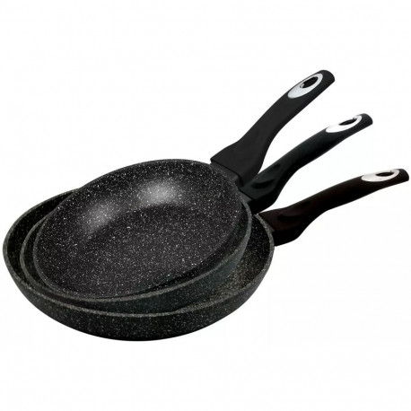 Klausberg pannide komplekt 3tk alumiiniumist, must marmor