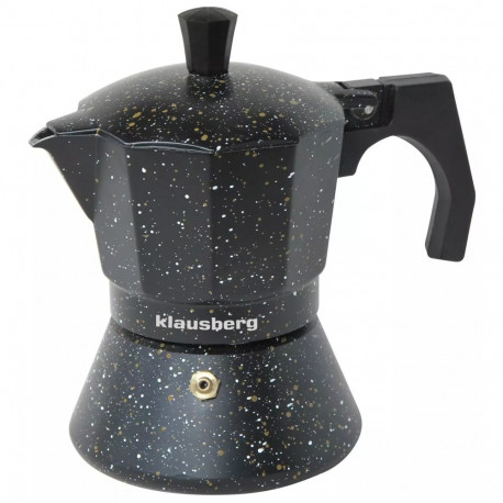 Klausberg espressokann 6 tassi, must marmor