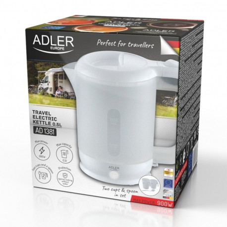 Electric Kettle - Adler AD 1381 0.5L 900W Stainless Steel Cordless