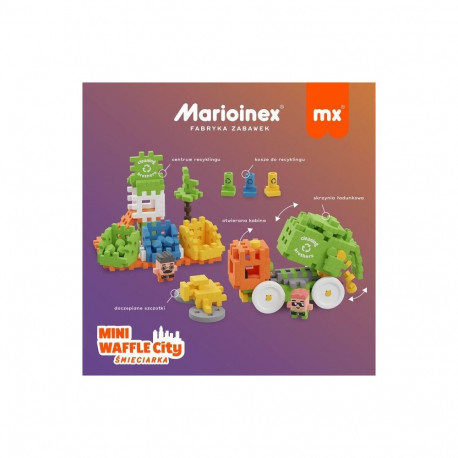 Constructor - Marioinex Mini Waffle Building Blocks Refuse Collection Truck 148 pcs