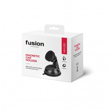 Fusion MH-200 car holder for panel or windshield with magnet black