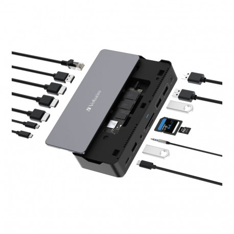 VERBATIM USB-C Pro Docking Station 15 Port with SSD Included CDS-15SSD
