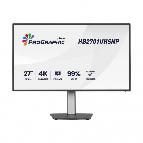 Iiyama monitor HB2701UHSNP-B1 27" IPS Black 2.0 paneel 3840x2160 UHD DCI-P3 99% Pantone sertifitseer