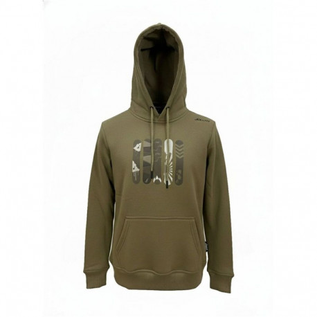 Dressipluus kapuutsiga, meeste Joluvi Cotton Snowboard Militaarroheline - 2XL