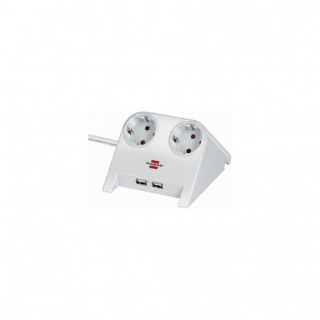 "Brennenstuhl Tischsteckdose 2x 2-USB Ports 2100mA weiß"